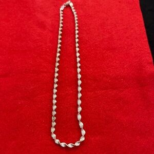 Made in Italy 925 Fine Italian Silver Elegant Twist Herringbone Necklace